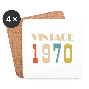 1977 Vintage Geschenk in limitierter Auflage - Untersetzer (4er-Set) - Weiß - Vorne