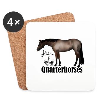 Quarterhorse design Roan Schimmel - Untersetzer (4er-Set) - Weiß - Vorne