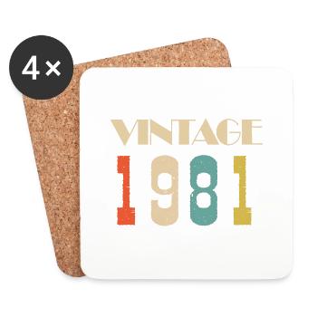 1966 Vintage Geschenk in limitierter Auflage - Untersetzer (4er-Set) - Weiß - Vorne