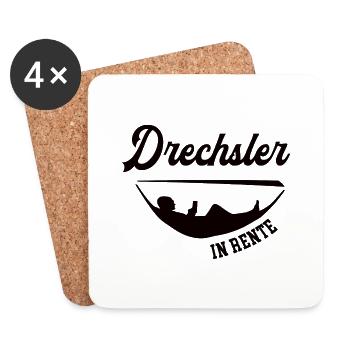 Drechsler in Rente Rentenbeginn Drechslerei Chef - Untersetzer (4er-Set) - Weiß - Vorne