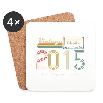 2015 Original 2015 Vintage Vintage rétro anniversa - Dessous de verre (lot de 4) - blanc - Devant