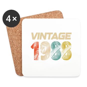 Vintage 1988 Retro - Best-seller - Dessous de verre (lot de 4) - blanc - Devant