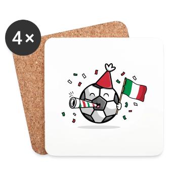 Football Fan Italy - Coasters (set of 4) - white - Front
