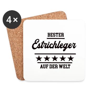 Bester Estrichleger Weltbester Handwerker - Untersetzer (4er-Set) - Weiß - Vorne