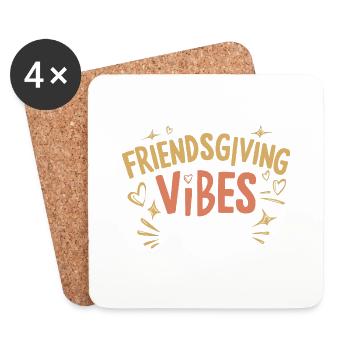 Friendship Thanksgiving, Grateful Friends - Coasters (set of 4) - white - Front