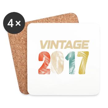Vintage 2017 Retro - Best-seller - Dessous de verre (lot de 4) - blanc - Devant