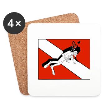 Scuba Diving Diving Sports Underwater - Coasters (set of 4) - white - Front