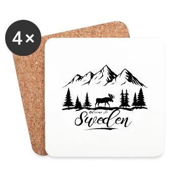 Suède Suède Viking Nordique Scandinavie Solstice d’été - Dessous de verre (lot de 4) - blanc - Devant