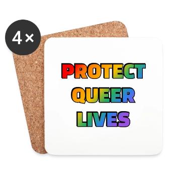 Protéger les vies queer - Dessous de verre (lot de 4) - blanc - Devant