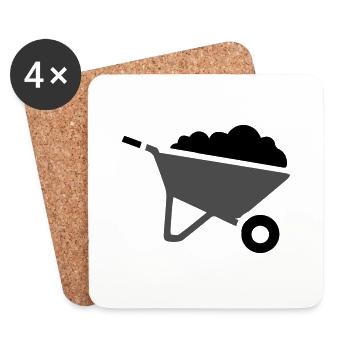 Wheelbarrow Symbol - Coasters (set of 4) - white - Front
