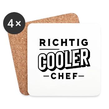 Richtig cooler Chef - Untersetzer (4er-Set) - Weiß - Vorne