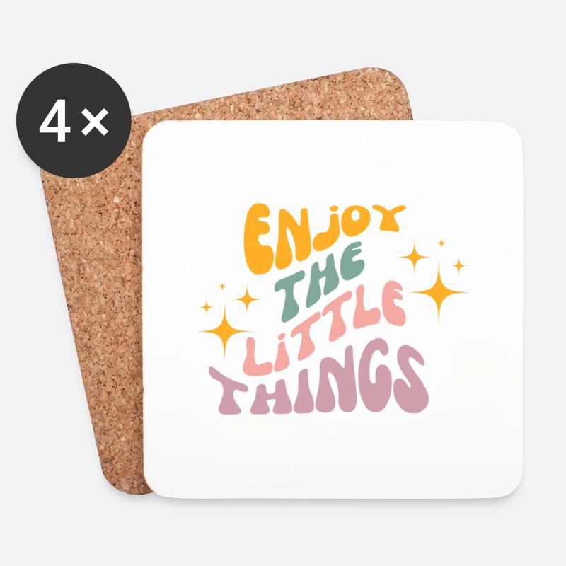 enjoy the little things - Untersetzer (4er-Set) - Weiß