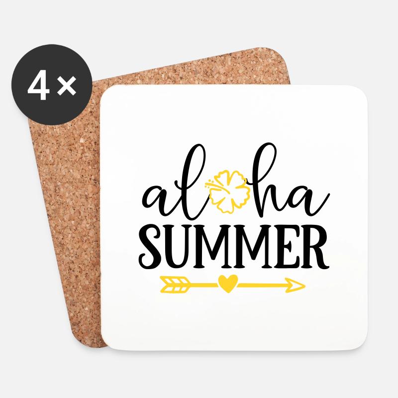 aloha summer - Coasters (set of 4) - white