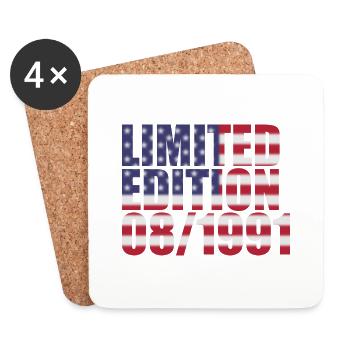 33rd Birthday Limited Edition 08/1991 - Coasters (set of 4) - white - Front