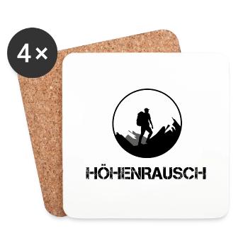 Höhenrausch - Mountain & Hiking Motif - Coasters (set of 4) - white - Front