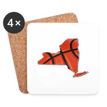 New York (United States) | real basketball | Map - Coasters (set of 4) - white - Front