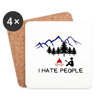 i hate people 002 - Coasters (set of 4) - white - Front