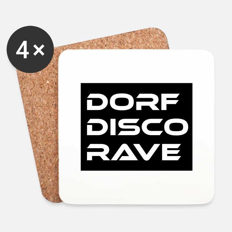 Dorf Disco Rave - Untersetzer (4er-Set) - Weiß
