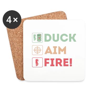 Duck, Aim, Fire! Paintball Tactical Player - Coasters (set of 4) - white - Front