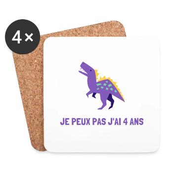 I can't I'm 4 years old - Coasters (set of 4) - white - Front