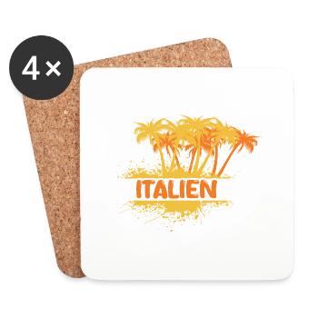 Fête Italie - Dessous de verre (lot de 4) - blanc - Devant
