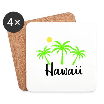 Hawaï - Dessous de verre (lot de 4) - blanc - Devant