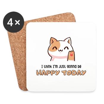 Happy Today - Coasters (set of 4) - white - Front