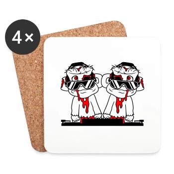 DJ Zombies Friends Team Horror Halloween Mixer - Coasters (set of 4) - white - Front