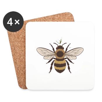 Bee - Dessous de verre (lot de 4) - blanc - Devant