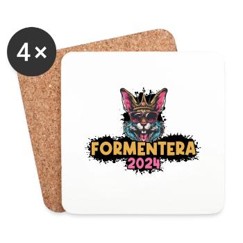 Formentera 2024 Bunny - Coasters (set of 4) - white - Front