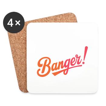 C'est un banger! - Dessous de verre (lot de 4) - blanc - Devant