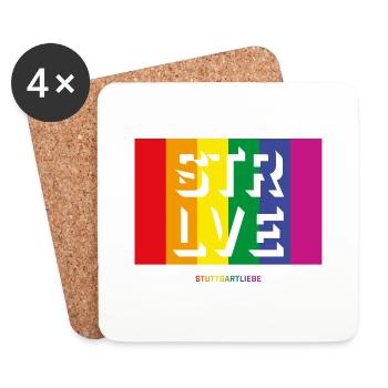 STRLVE #loveislove - Untersetzer (4er-Set) - Weiß - Vorne