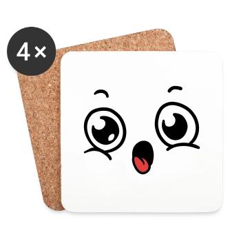 Face Costume - Coasters (set of 4) - white - Front