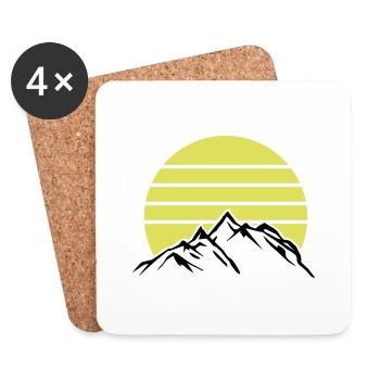 Mountains Mountains Mountains 1 - Coasters (set of 4) - white - Front