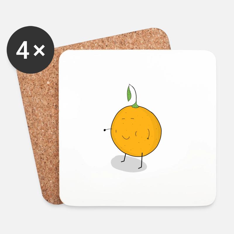orange - Untersetzer (4er-Set) - Weiß