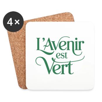 L'avenir est vert - Dessous de verre (lot de 4) - blanc - Devant