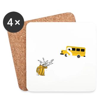 Will Drive Bus For Beer Funny Bus Driver Quote Say - Coasters (set of 4) - white - Front