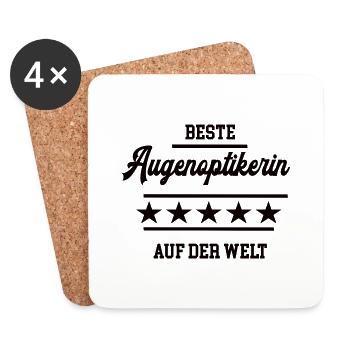 Beste Augenoptikerin Optikerin Chefin Augenoptiker - Untersetzer (4er-Set) - Weiß - Vorne