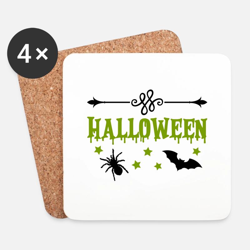 Halloween - Untersetzer (4er-Set) - Weiß