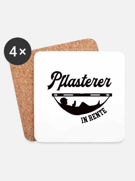 Pflasterer in Rente Rentenbeginn Pflasterei Chef - Untersetzer (4er-Set) - Weiß