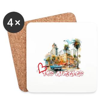 Love Los Angeles Graffiti L.A. Holiday Motif - Coasters (set of 4) - white - Front