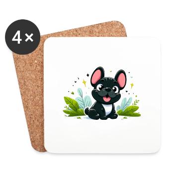 French Bulldog 4 - Coasters (set of 4) - white - Front