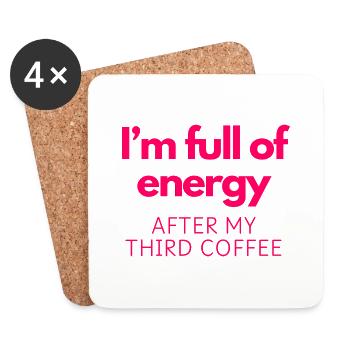 Full of Energy by Third Coffee - Coasters (set of 4) - white - Front