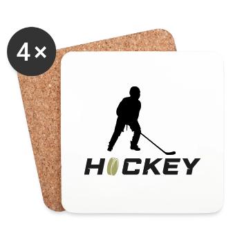 hockey - Dessous de verre (lot de 4) - blanc - Devant