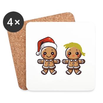 Gingerbread couple - Coasters (set of 4) - white - Front