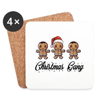 Christmas Gang Gingerbread Man - Coasters (set of 4) - white - Front