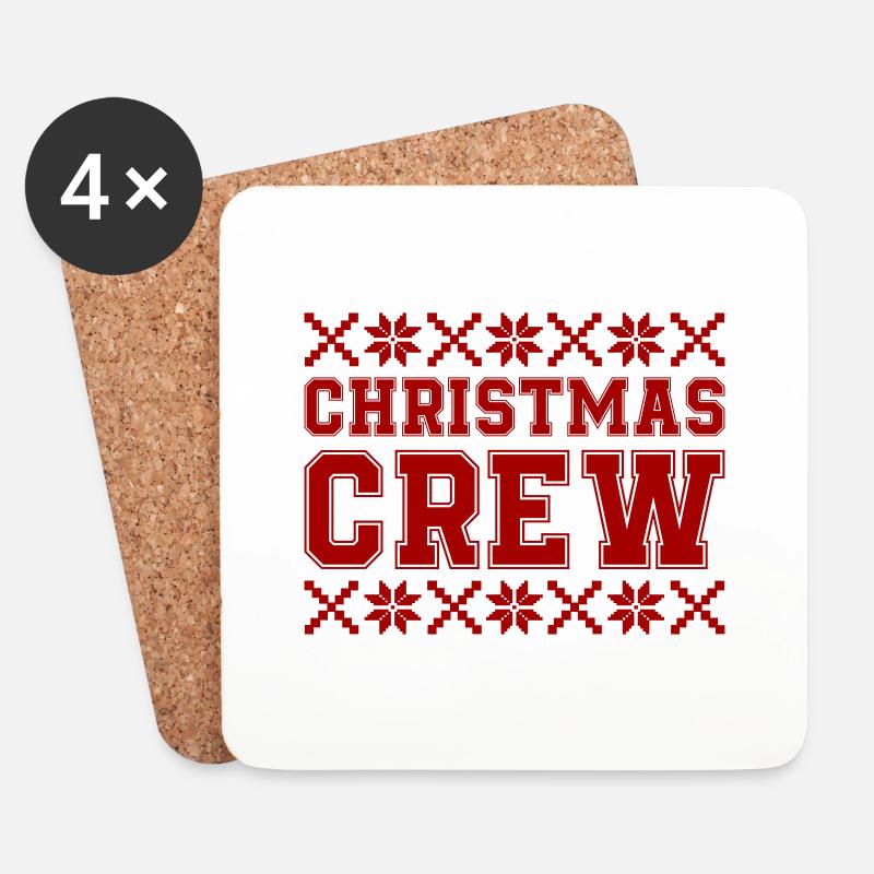 christmas crew - Untersetzer (4er-Set) - Weiß