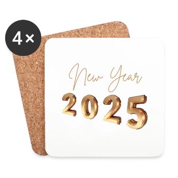 New Year 2025 - Untersetzer (4er-Set) - Weiß - Vorne