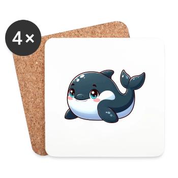 killer whale - Coasters (set of 4) - white - Front