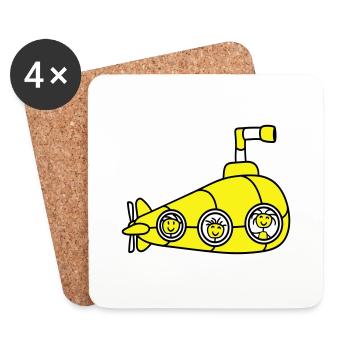 Funny 3 Submarine Crew Team Three Friends Sailors - Coasters (set of 4) - white - Front